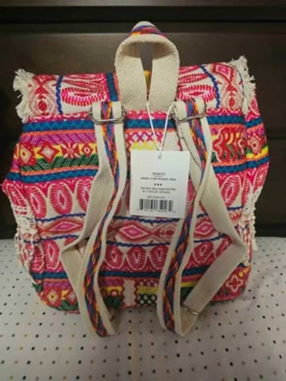 Boho Embroidered Fringe Backpack - Jen&Co